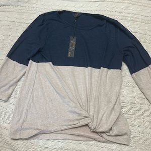 3/4 sleeve knotted sweater